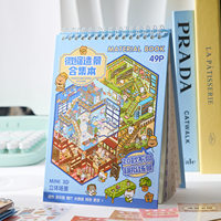 Mr Paper 49pcs/bag Business Town Series Mini 3D Miniature Scenography Sticker Book Visual Stacking Scene Stickers DIY Gift Kids