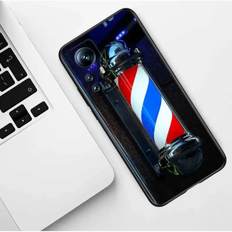 Barber Shop Hair Stylist Salon Phone Case For XIAOMI 12SUltra 11x max3 note10 lite 10 9T pro pocoX3 M3 Silicone Cover Soft black