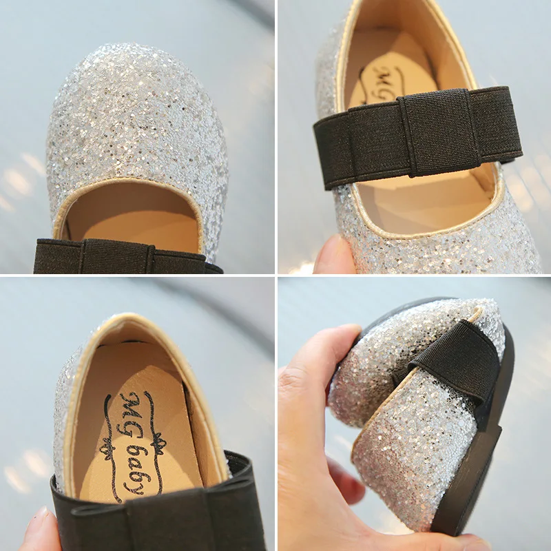 Fashion Girl Shoe2025Summer New Fashion Girl Leather Shoes Casual Kid Shoe Butterfly Slide Princess Shoes Party Dresses for Girl