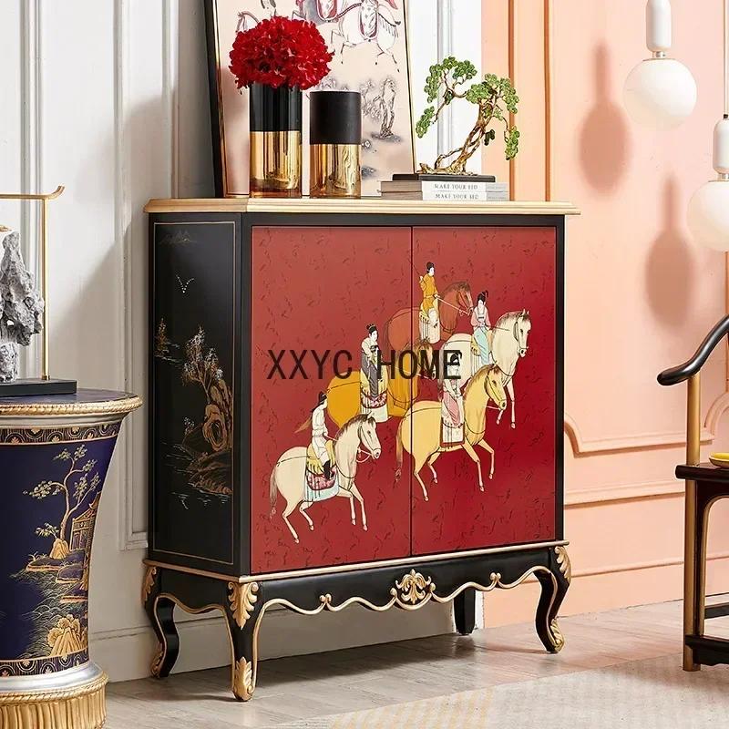 One-Piece Hallway Shoe Cabinet French High-End Sideboard Cabinet