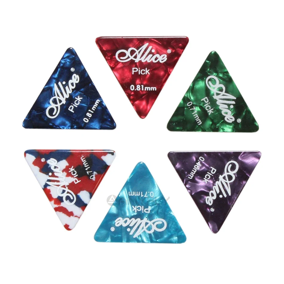 Alice AP-12L 12Pcs/Case Triangle Shape Guitar Picks  Plectrums for Acoustic Electric Guitar Strumming Thickness 0.46/0.71/0.81mm