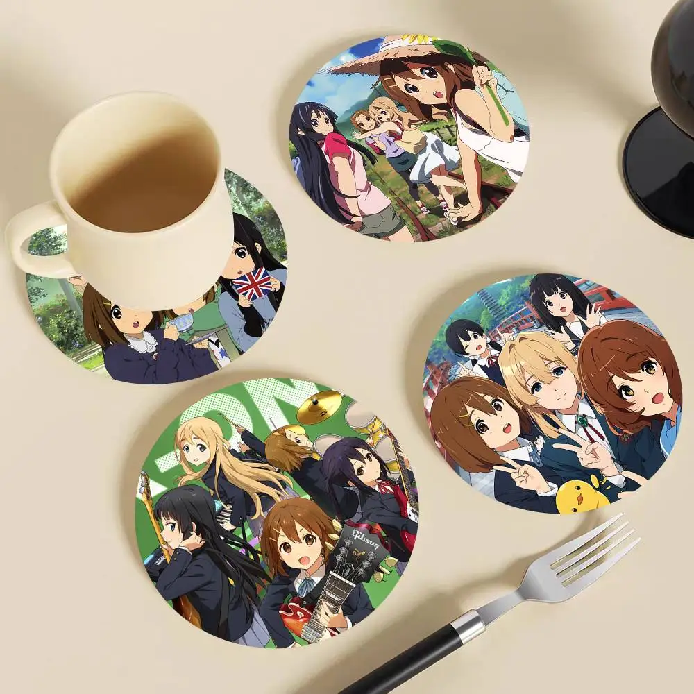 Cartoon Anime K-ON! Round Wooden Coasters Suitable For Restaurants And Coffee Home Gift Choice Holidays