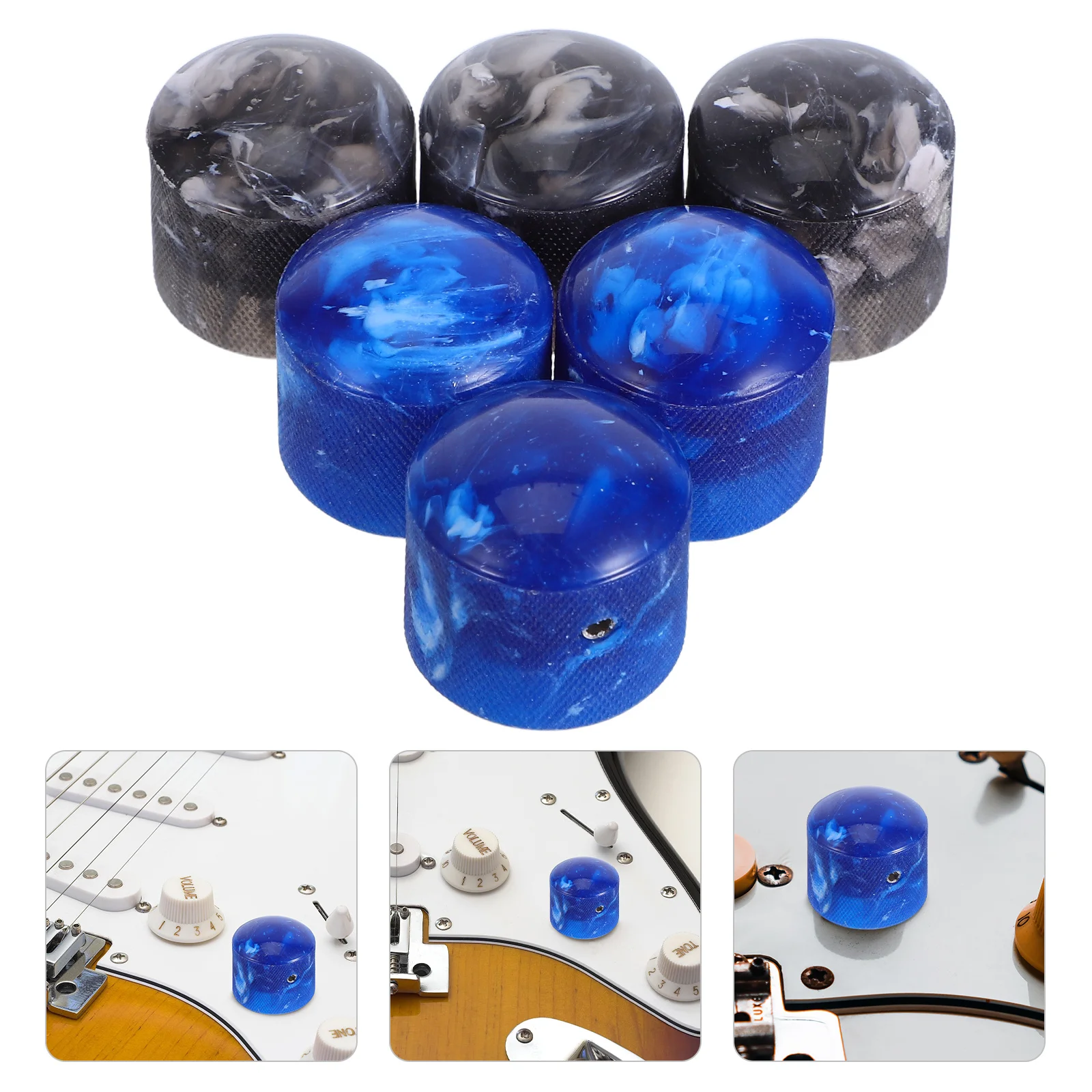 

2Sets Electric Guitar Potentiometer Knobs Adjustable Blue Gray Tone Volume Control Guitar Replacement Parts Bass Control Knob