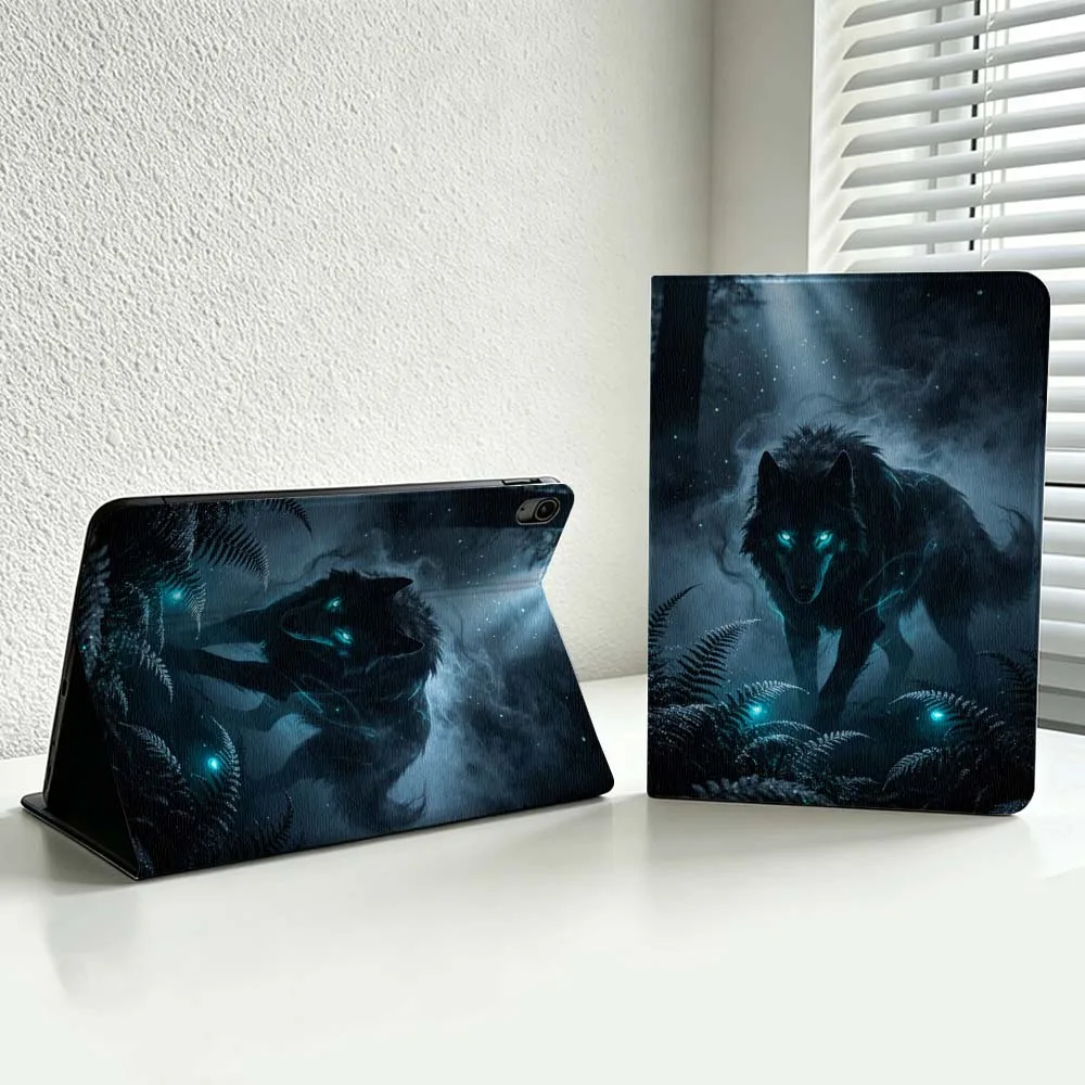 Wolf Moonlit Cliff Cover For iPad Pro Air mini 7 6 5 4 3 2 1 9gen M5 M4 11th 10th A17 Pro A16 Soft Inch Tablet Case