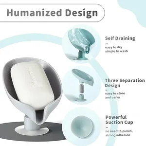 1/2 pcs drain soap holder shape sheet soap suction cup tray Rack drying for shower sponge container kitchen bathroom 8 Main Bathroom Sales - №4