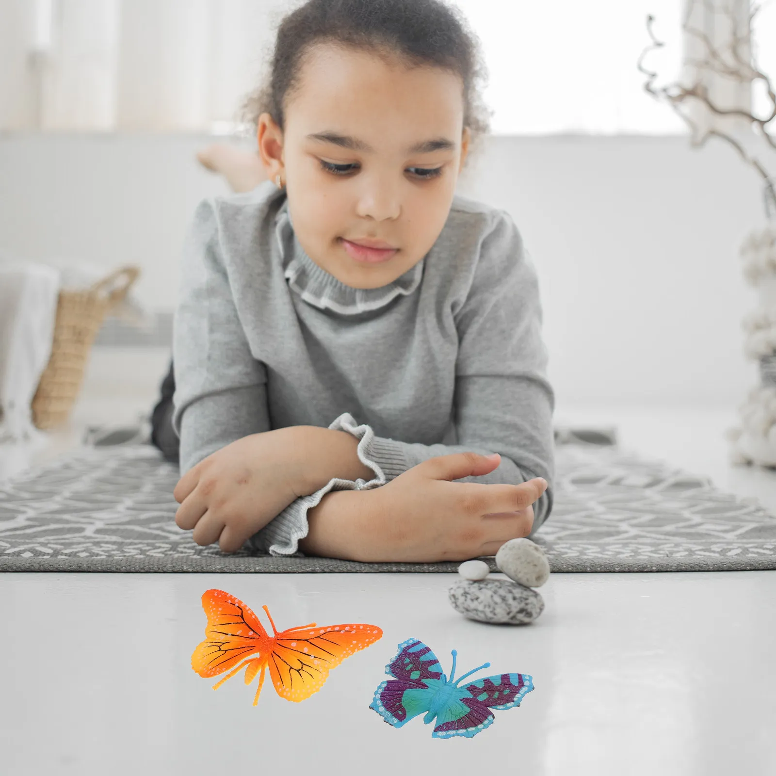 6Pcs Realistic Butterfly Models Soft Rubber Learning Toys for Kids 4-8, Classroom Decor & Craft Supplies
