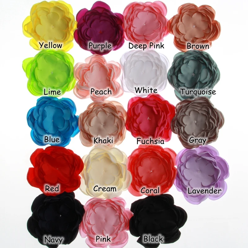 20PCS 9.5CM Hot Sale Satin Burned Flowers For Headbands Skin Burning Fancy Hair Flowers For Hair Accessories Bouquet