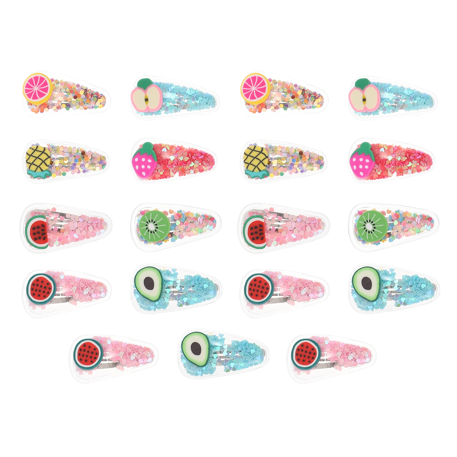 

19 Pcs Hair Accessories Banana Clips for Thick PVC、PET Fruit Cute Hairpin