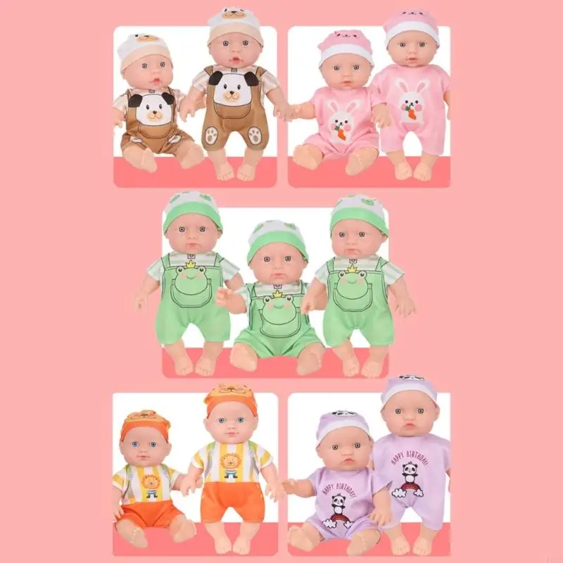 25cm Reborns 시뮬레이션 아기 그림 인형 세척 가능한 롤 플레잉 활동 장난감 L8RB