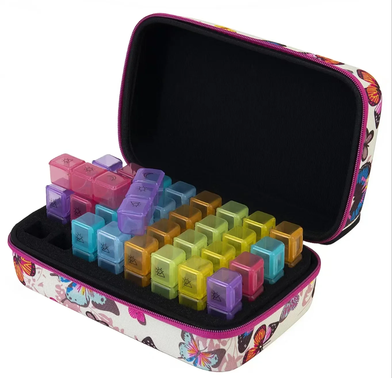 

Еженедельный органайзер для таблеток, ежедневная коробка для таблеток на 7 дней, большой футляр для таблеток для путешествий с 32 отделениями для хранения лекарств, витамина и добавок