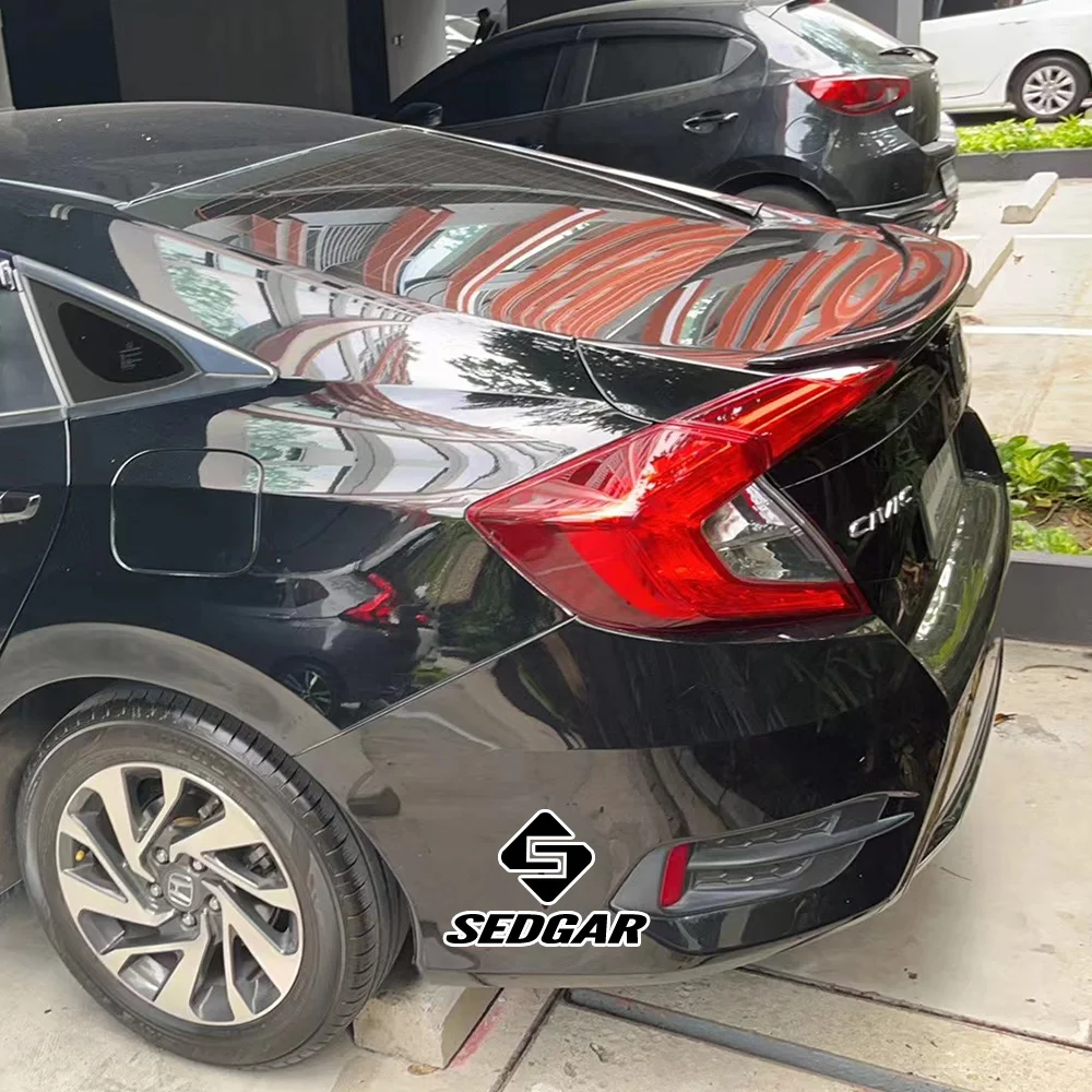 For 2016 2017 2018 2019 2020 Honda Civic 10th Trunk Spoiler High Quality ABS Plastic Unpainted Spoiler Trunk Boot Wing Spoiler