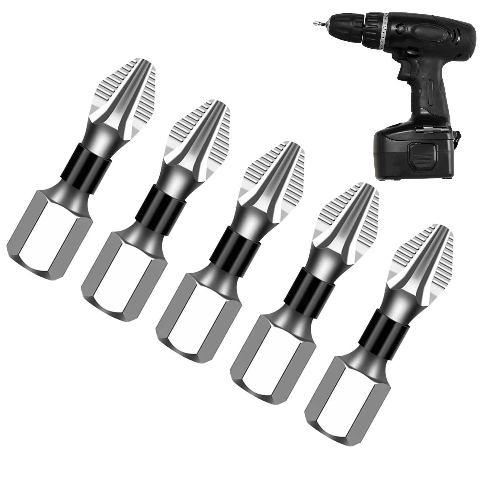 High-Magnetic Screwdriver Drill Bit Set Screw Extractor Electric Hex Shank Drill Bit Set Suitable for Cordless Screwdriver
