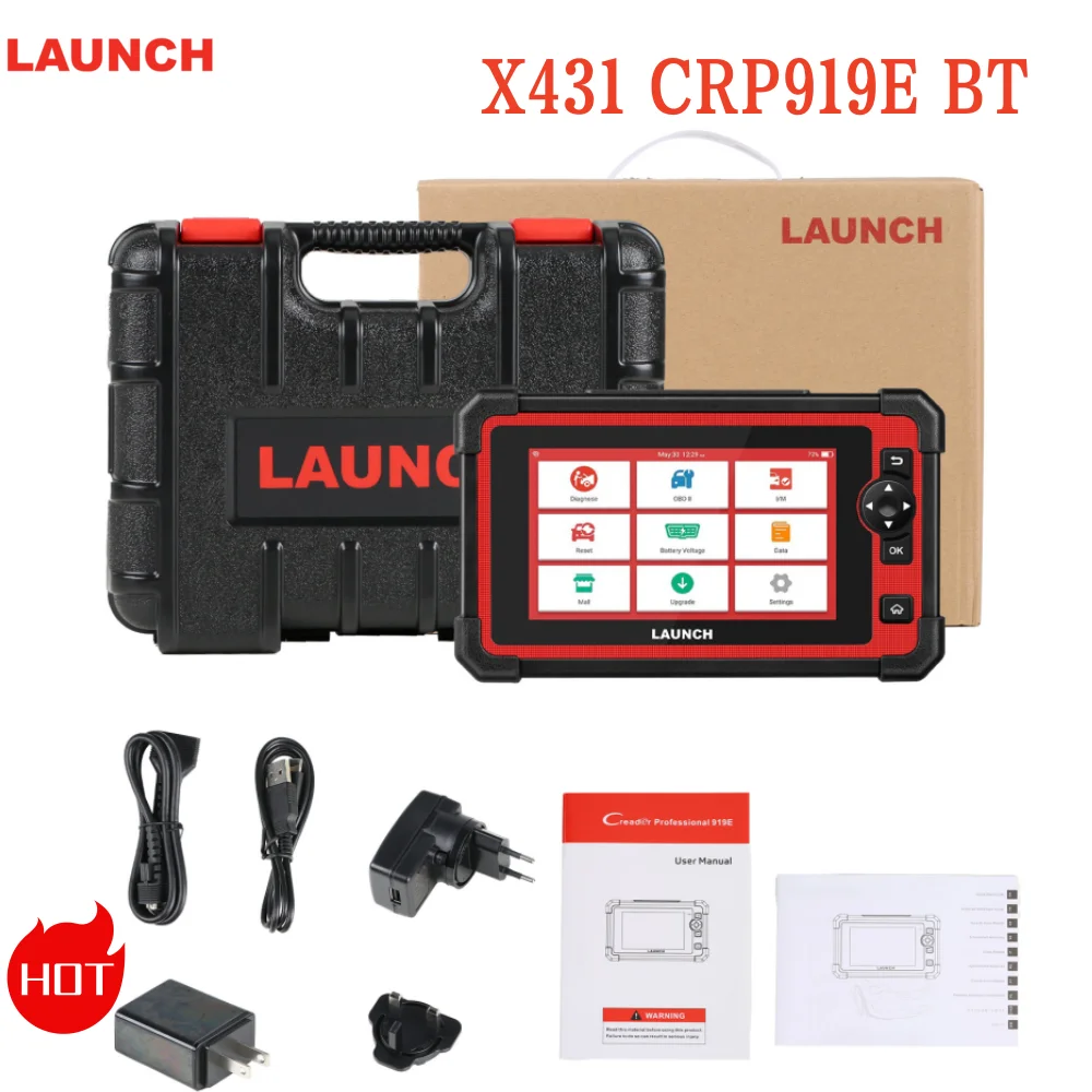 

LAUNCH X431 CRP919E CRP909E Car Diagnostic Tools Full System ECU Coding Active Test CAN FD DIOP 31+ Reset Auto OBD2 OBD Scanner