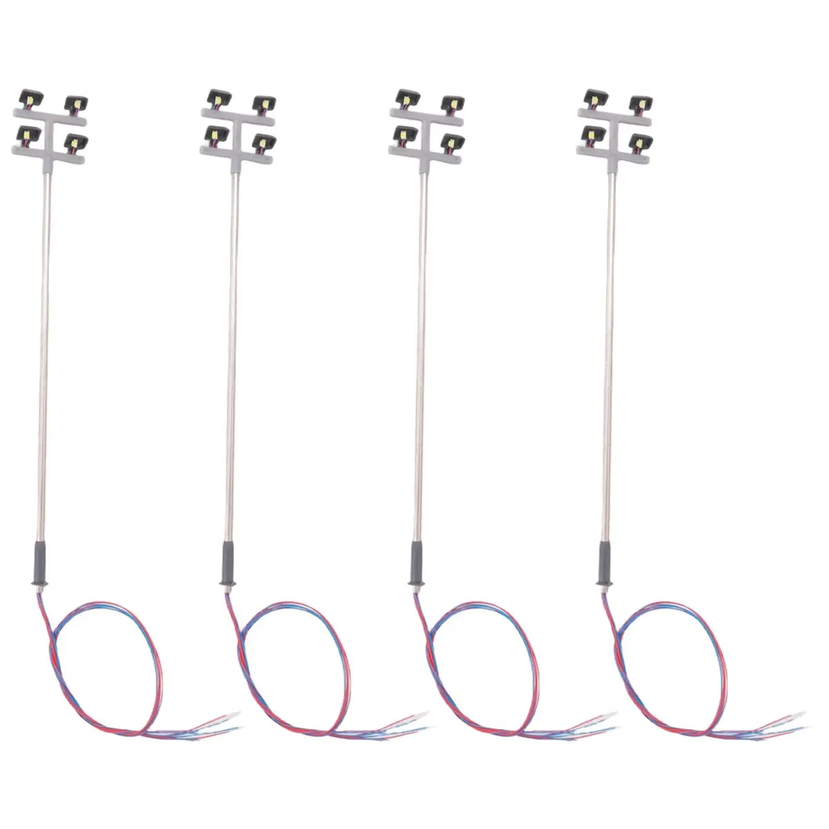 A48U 4 PCS HO Scale Model lighting tower,tower lights Model Lights Layout Lamppost for Train/Garden/Playground/Stadium