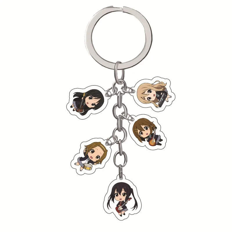 New NANA Manga Osaki Keychain K-ON! Cartoon Key Chain Bag Accessories 5 in 1 Pendant Fans Decoration Key Men Women Jewelry Gifts