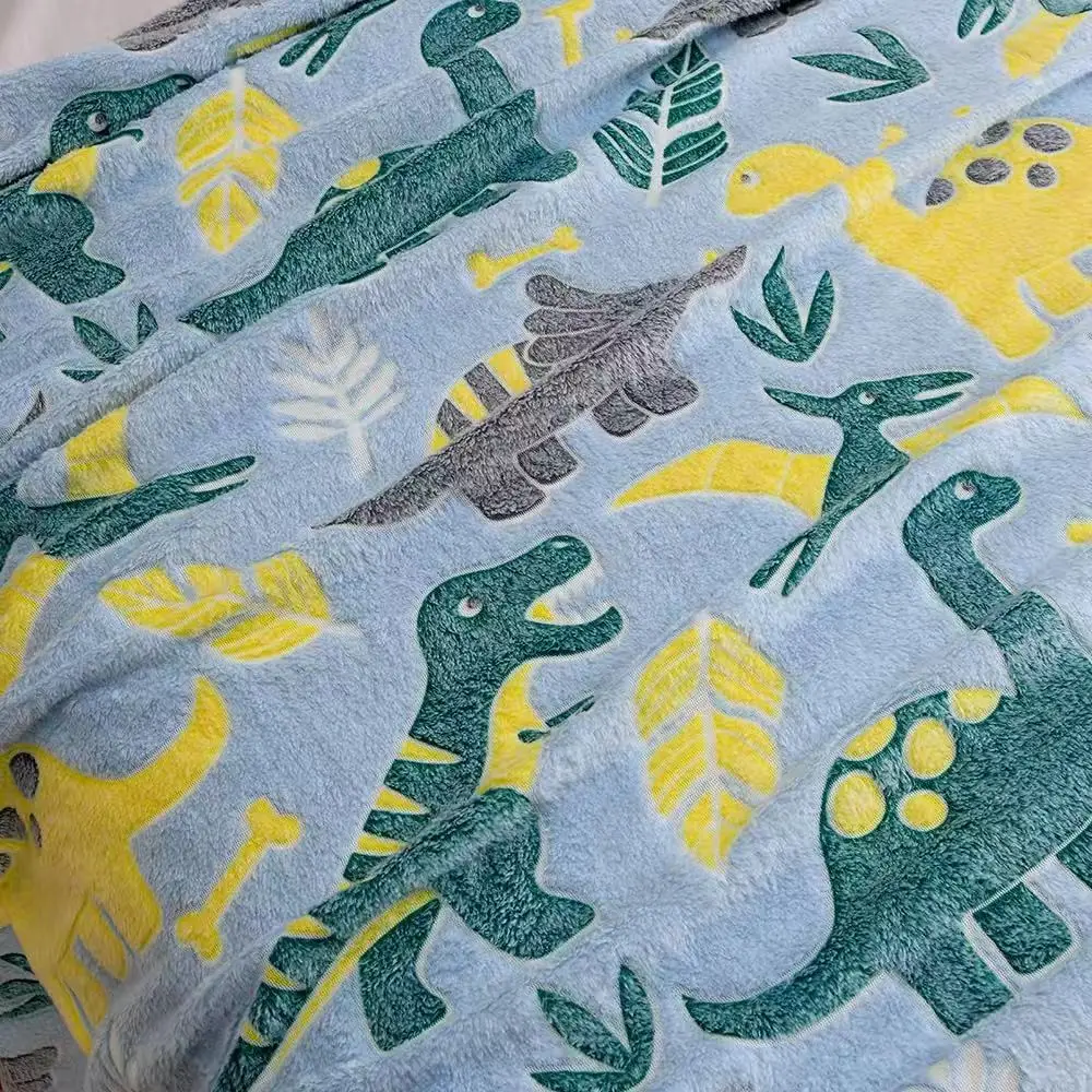 2025 Hot Cartoon Luminous Unicorn Blanket Dinosaur Super Soft Flannel Blanket Kids Christmas Birthday Thanksgiving Magic Gift