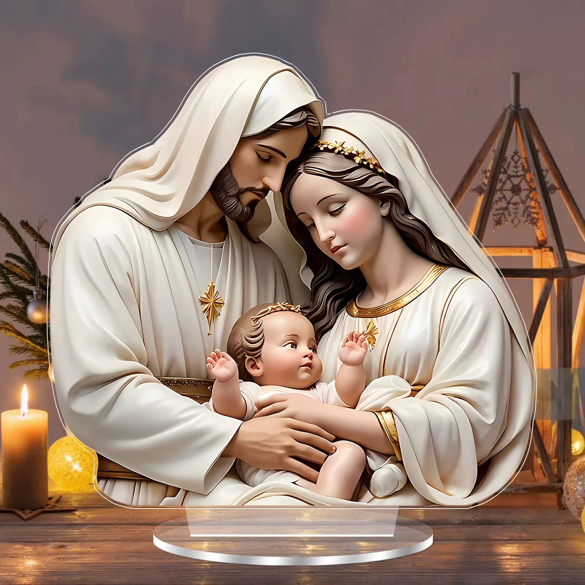 Nativity Scene Desktop Decor Christmas Ornament Home Cafe Display Perfect Holiday Gift