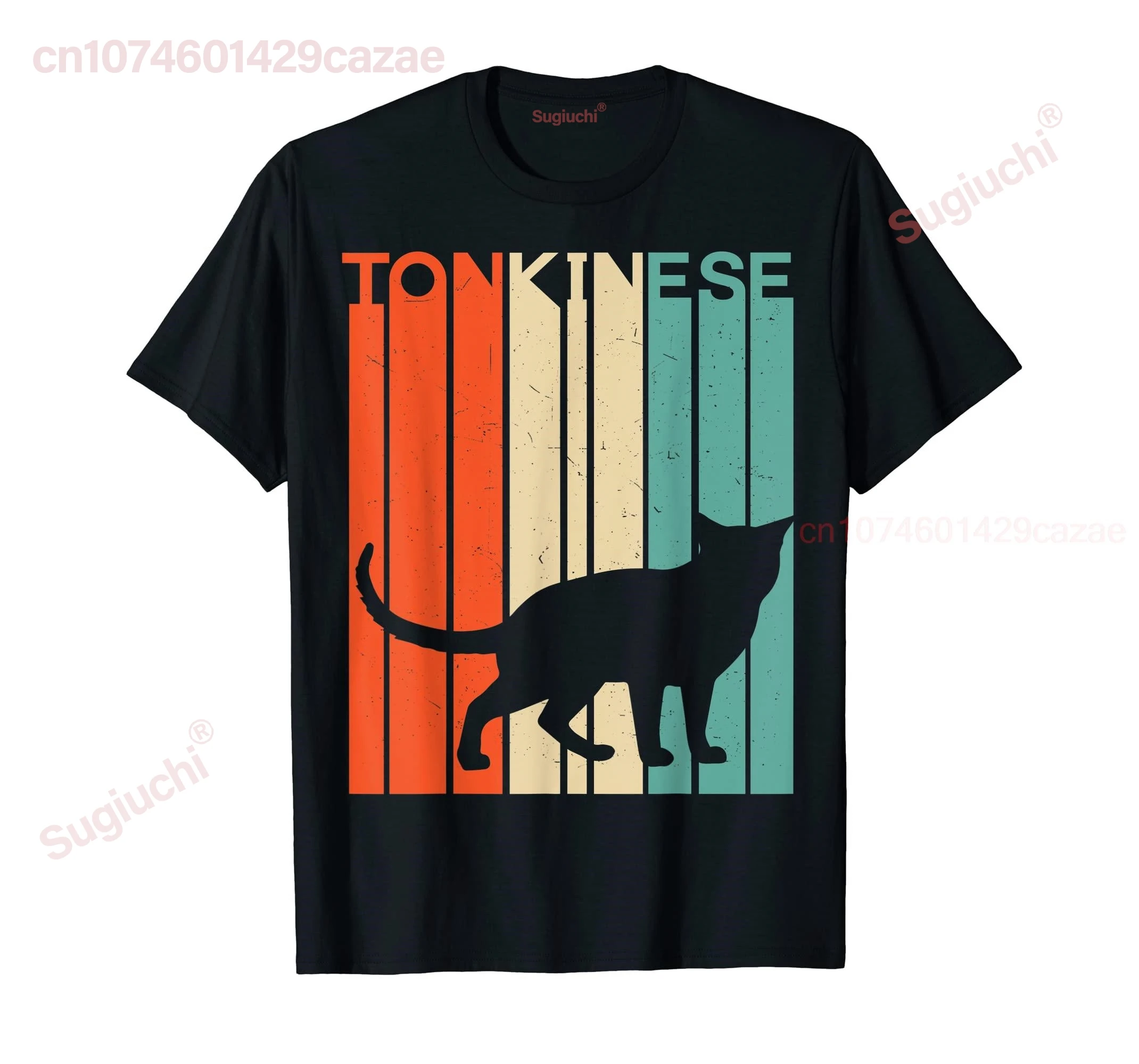 100% Cotton Retro Vintage Tonkinese Cat Silhouette Tonkinese Cat Lover T-Shirt MEN WOMEN UNISEX T Shirts Size S-6XL