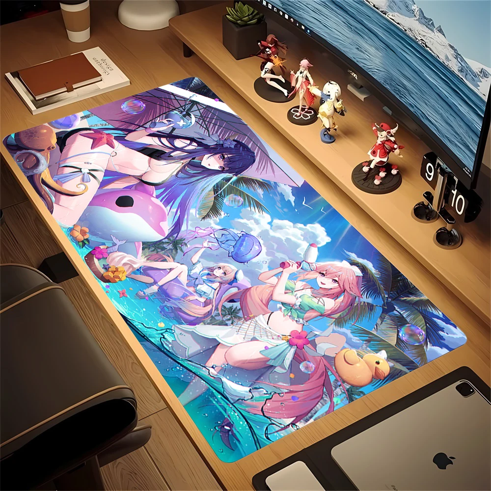 Sangonomiya Kokomi Anime Mouse Pad Large Gaming Genshin Impact Mouse Mat Pc Gamer Accessories Keyboard Mat Computer Mousepad Xxl