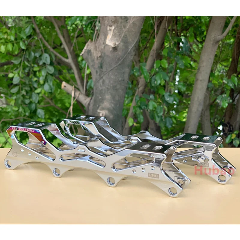 Inline Skate Frame Aluminum Skate Base Frame Bracket 4 Wheels 4*72/76/80mm Silver Roller Skates Chassis Suitable Shoe Size 35-45