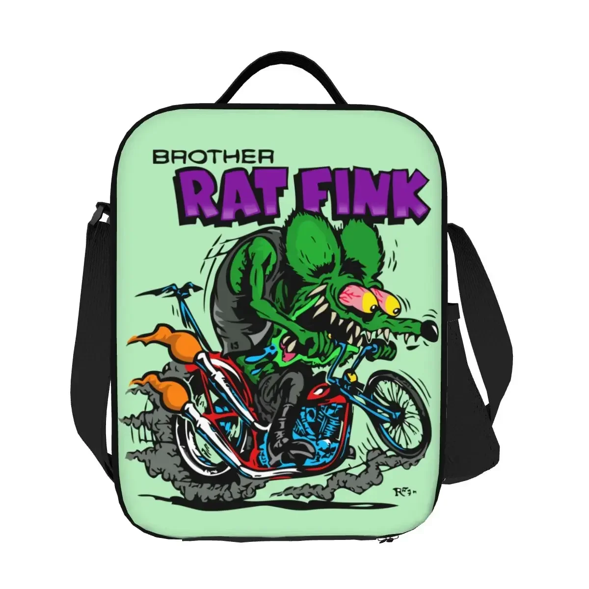 Anime Cartoon Rat Fink Insulated Lunch Bag for Women Thermal Cooler Bento Box Kids School Children