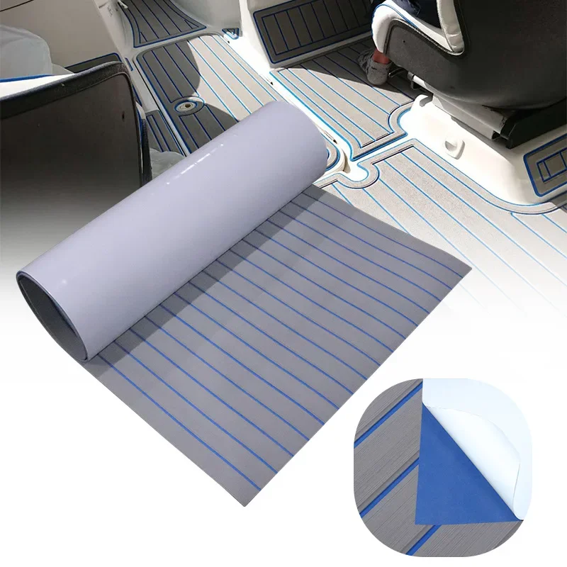 

Non-Slip EVA Foam Decking Sheet for Boat Flooring Faux Teak Marine Mat Carpet Tops Seating Self-Adhesive Material