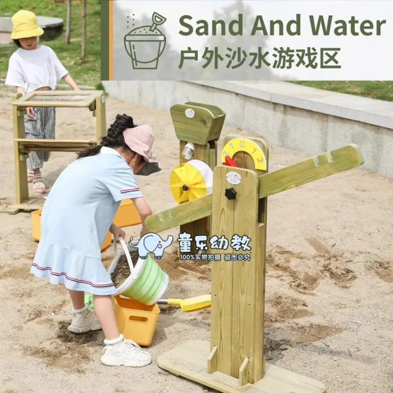 Outdoor wooden sand pit balance sand pool toy playing sand table