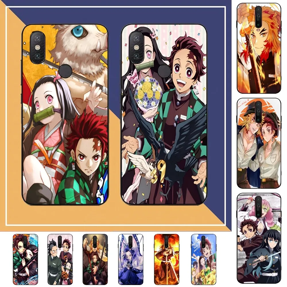 Anime Demon Slayer Cartoon Phone Case For Redmi Note 4 X 5 A 6 7 8 T 9 9S 10 11 11S 11Epro Poco M3 pro