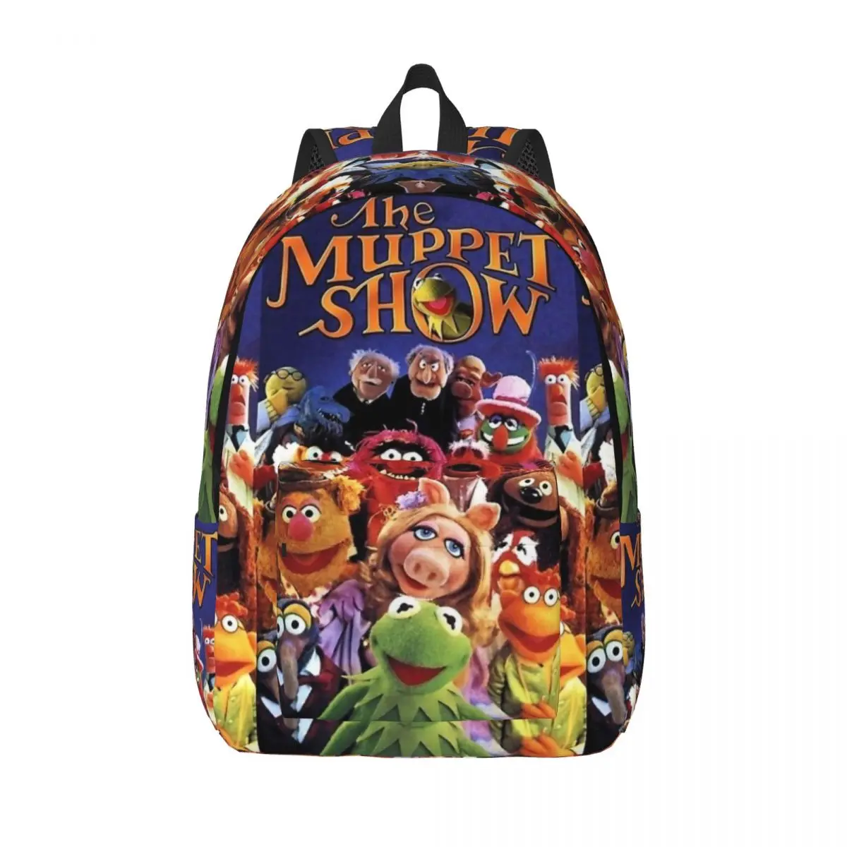 The Muppets Fans Show Backpack for Boy Girl Kids Student School Bookbag Cast Retro TV Canvas Daypack Preschool Kindergarten Bag