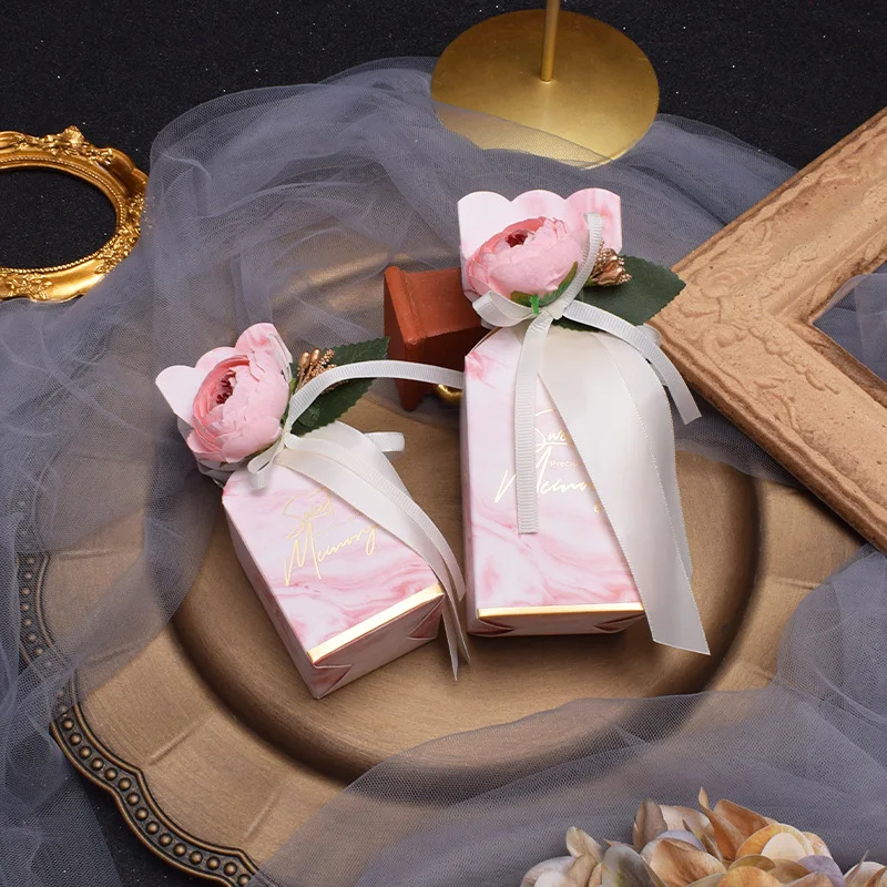 Creative Flower Square Wedding Candy Box Exquisite Little Flower Chocolate Box Holiday Party Banquet Anniversary Gift Box