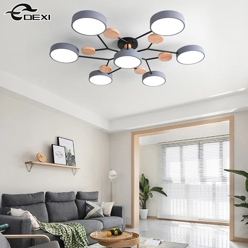 Modern Log Light Living Room LED Chandelier Bedroom Ceiling Lamp Kitchen Ceiling Chandelier Indoor Lighting Home Decorative Lamp