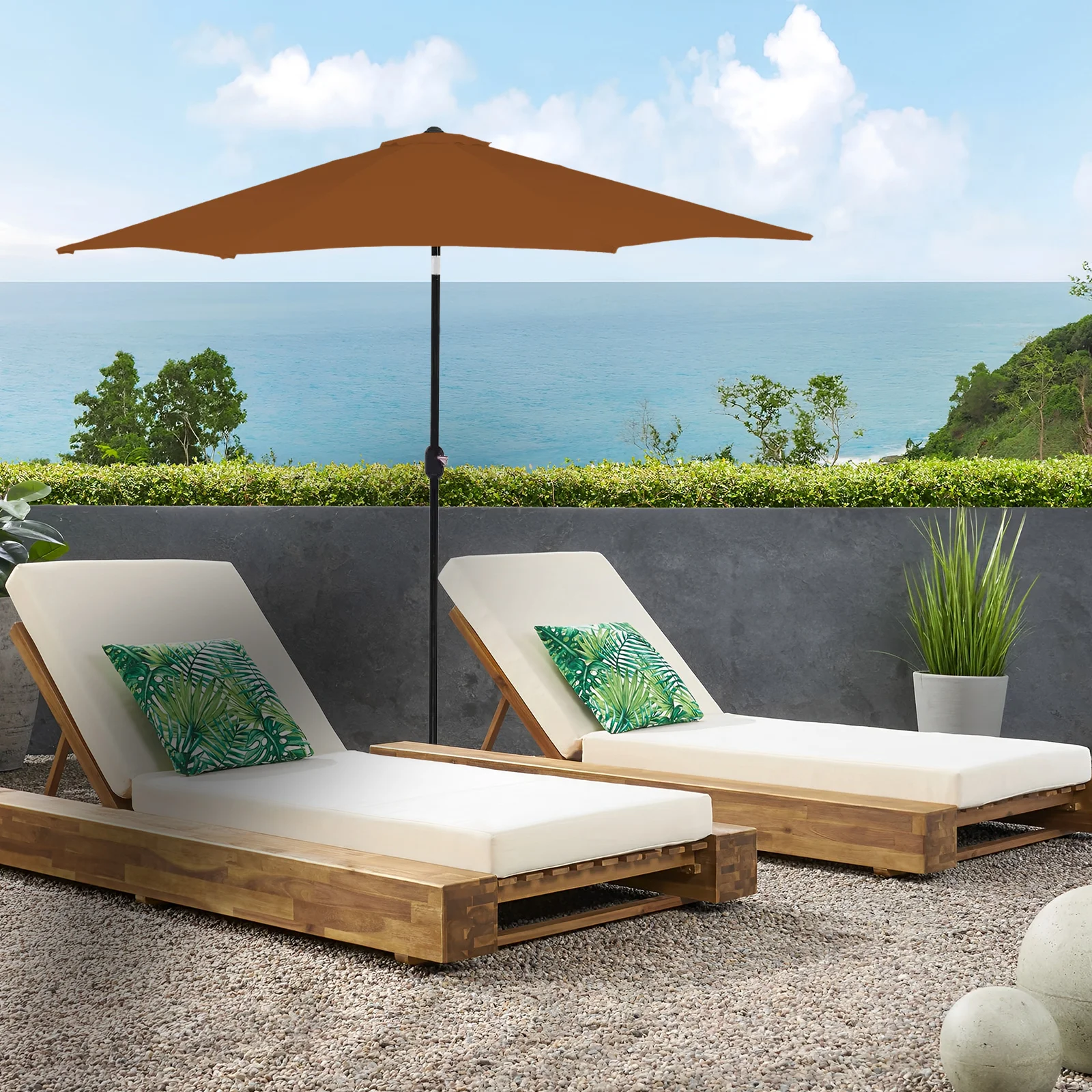 

Garden Umbrella Replacement Canopy Outdoor Garden Patio Umbrella Sunshade Cover Waterproof Sunshade Canopy For 6 Ribs Parasol