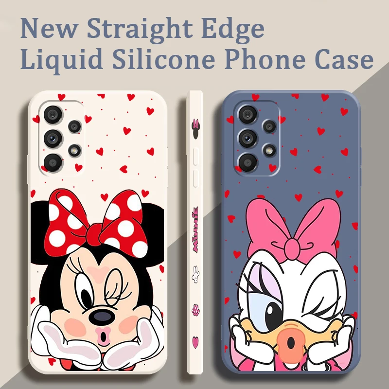 

Minnie Daisy Cute Disney Liquid Left Rope For Samsung A54 A53 A52 S A33 A32 A51 A71 A21S A13 A73 A72 A23 A12 5G 4G Back