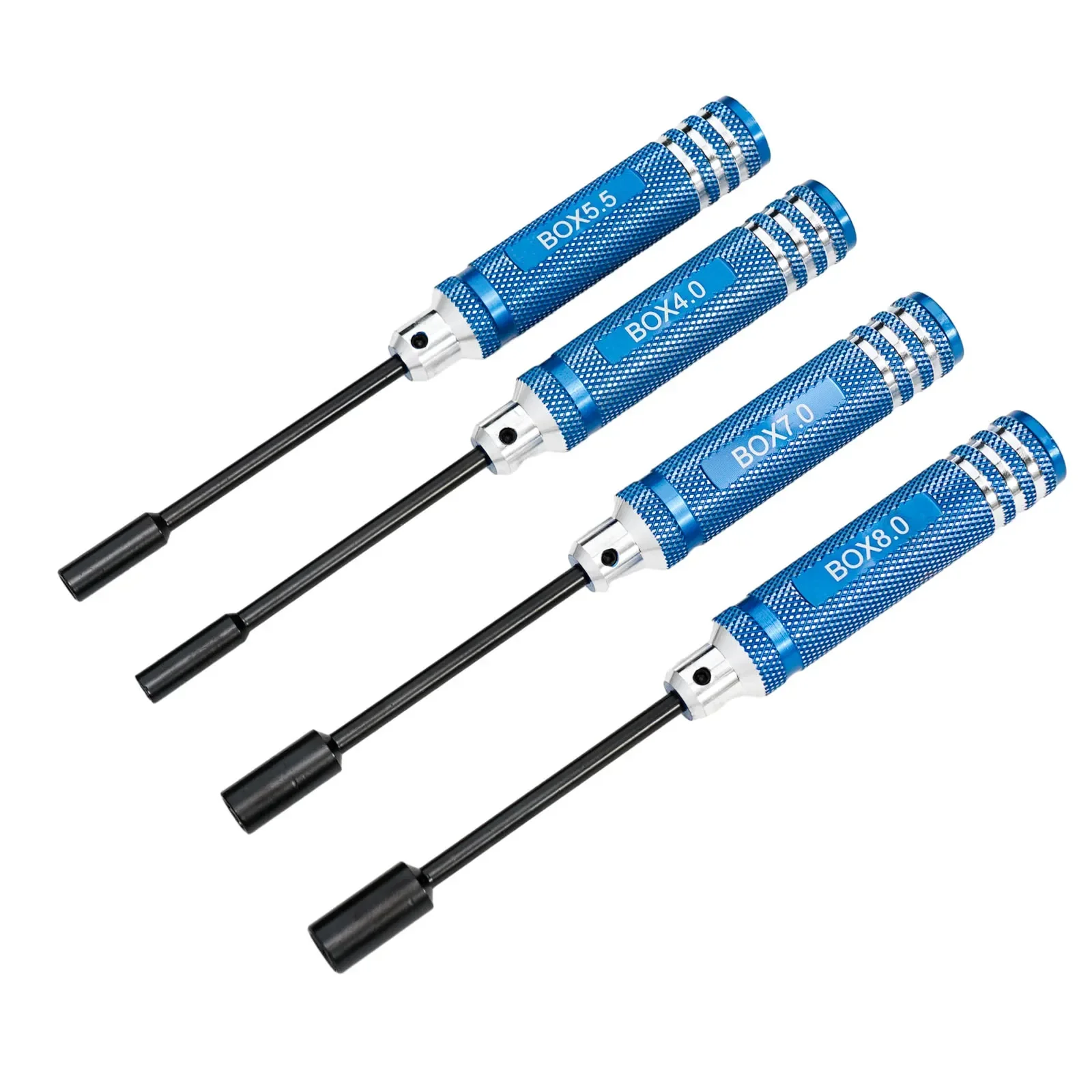 4Pcs Hex Nut Driver Screwdriver Set Socket Type 4 0mm 5 5mm 7 0mm 8 0mm For RC Aircraft And Vehicle Maintenance