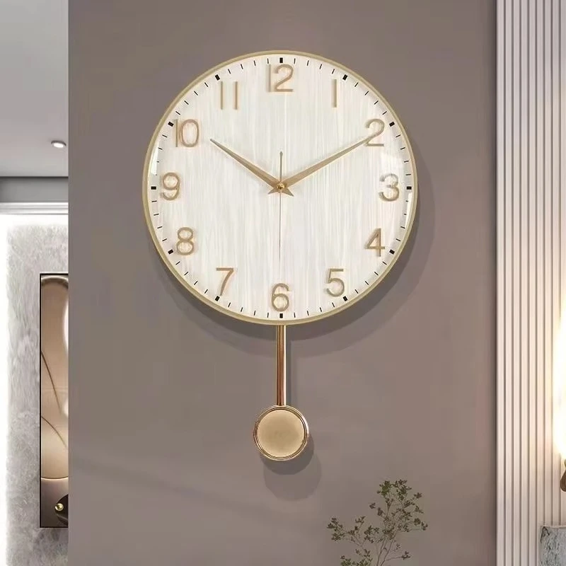&c 52X35CM Simple Modern Luxury Wall Clock, Living Room Home Use, Stylish Silent Wall-mounted Clock Dropshipping DDP