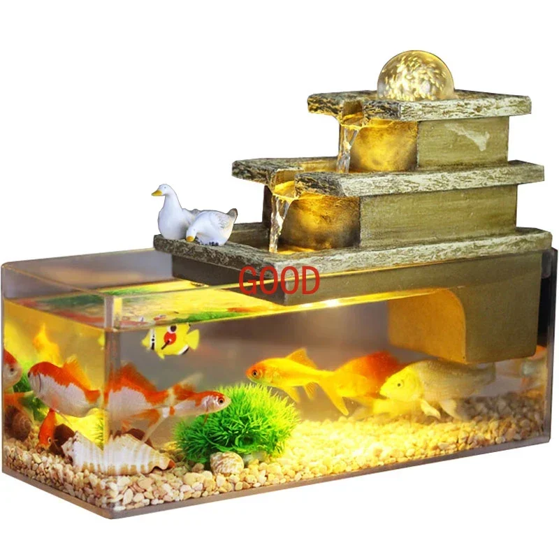 Fish Globe Sala de estar Pequeño Mini Escritorio Pasillo Anillo Rectangular