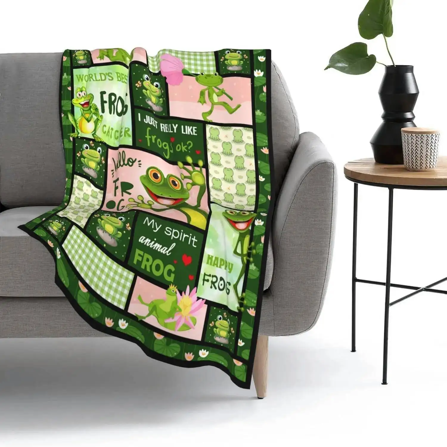 هدايا الضفدع للنساء، بطانية الضفدع، أشياء الضفدع للفتيات، عيد الميلاد عيد الميلاد بطانية الصوف الضفدع لينة مريحة الفانيلا رمي بطانية
