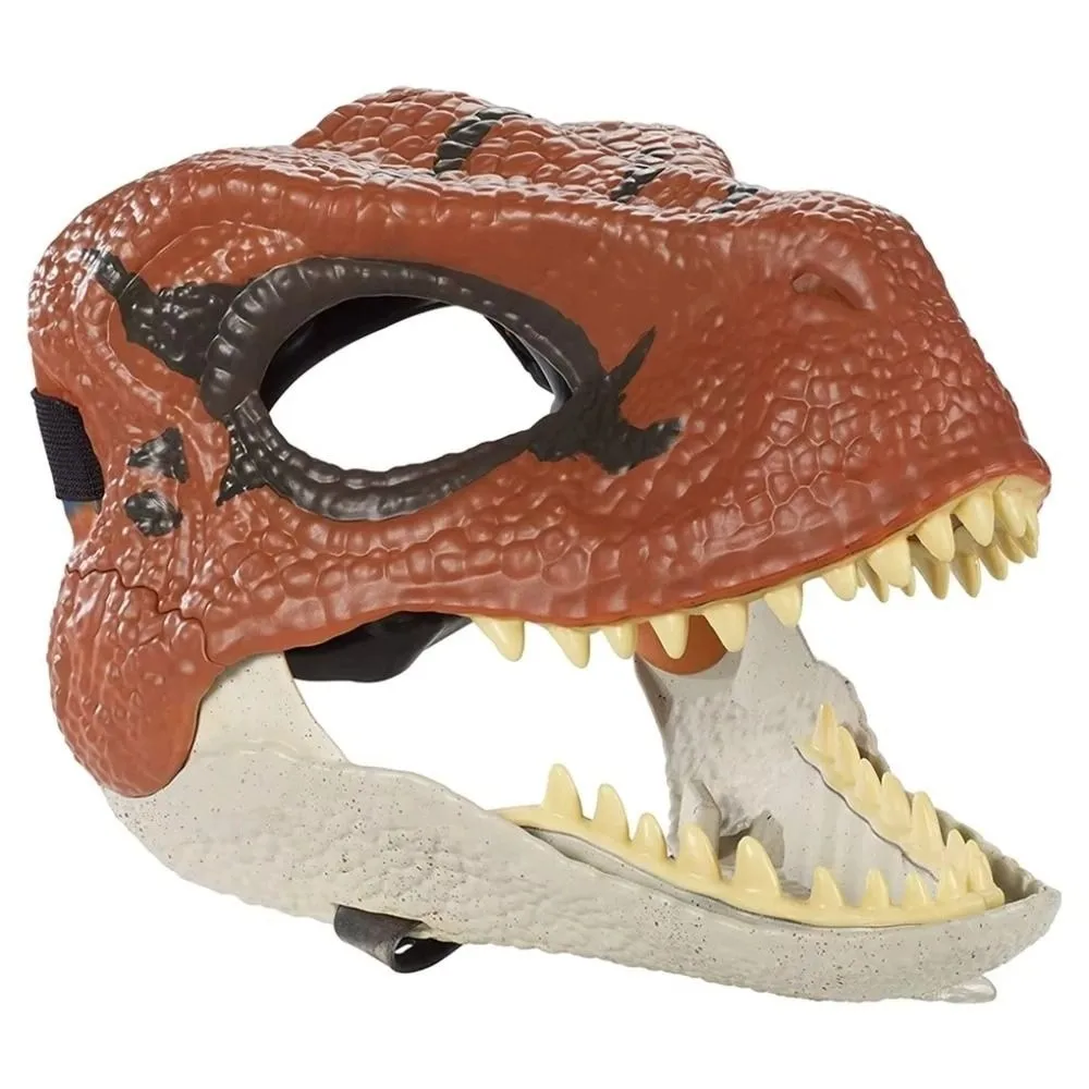 

Маска динозавра с движущейся челюстью на Хэллоуин, реквизит для косплея, жесткий пластиковый головной убор динозавра, забавная маска с открытым ртом, Raptor Dino