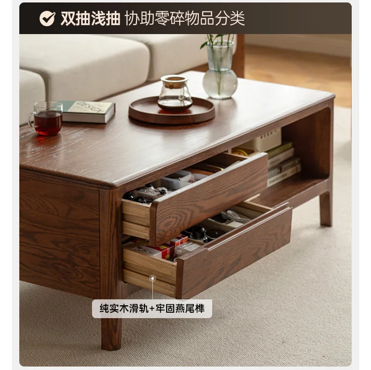 Solid wood coffee table Nordic coffee table Modern simple tea table Small apartment