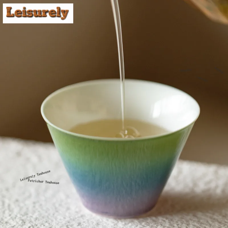 30ml Dream Green Shadow Teacup Elegant Tea Bowl Beautiful Tea Cup Tea-tasting Personal Cup Chazhan Master Cups For Tea Craft