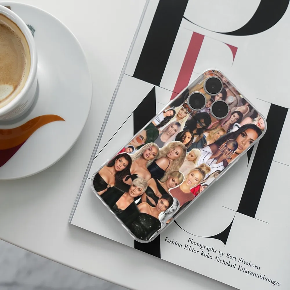 حافظة هاتف كيم كاردشيان لهاتف آيفون 16,15,14,13,12,11 Plus,Pro,Max,XR,XS,X,7,8 Plus,SE,غطاء ناعم من السيليكون الشفاف الصغير #6