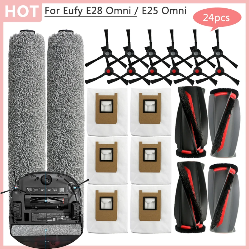 Für Eufy E28 Omni / E25 Omni Kehren Roboter-staubsauger Wichtigsten Seite Pinsel Hepa-Filter Roller Tuch Staubbeutel Zubehör teile