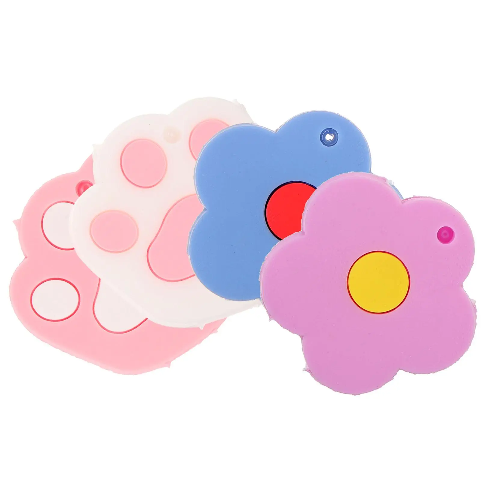

4 Pcs Cat Claw Keychain Accessories Covers Caps Shell Button Keycap Cute Tag Soft Rubber Keys Student Creative Cartoon Silicone
