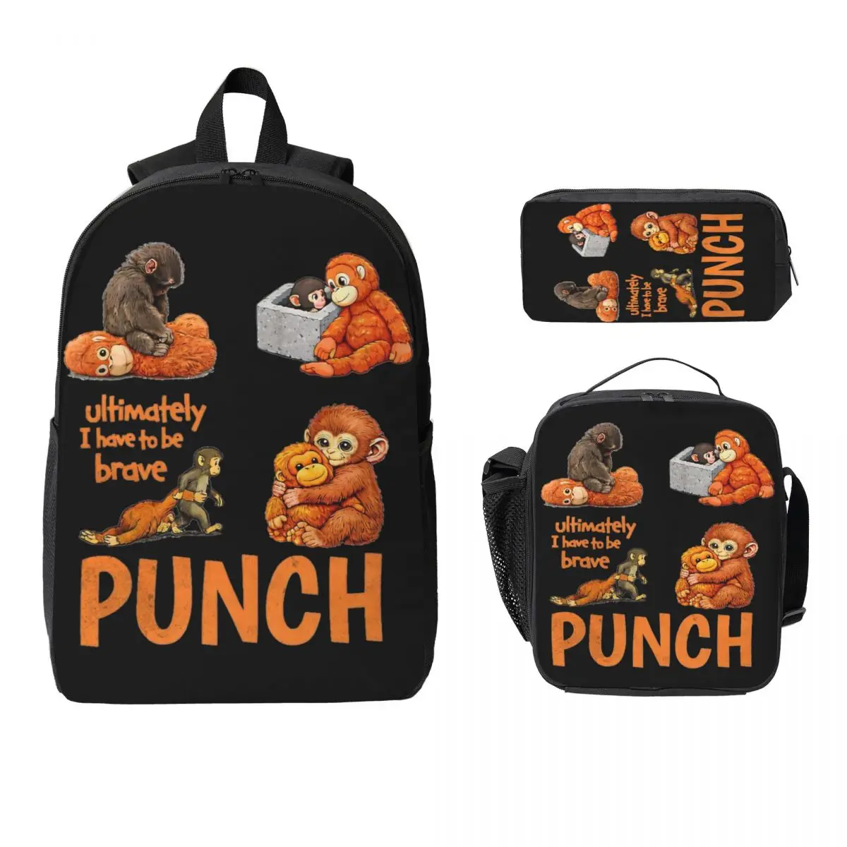 

Детский рюкзак Baby Punch Monkey, школьный набор Kawaii: рюкзак, ланч-бокс, пенал для мальчиков и девочек