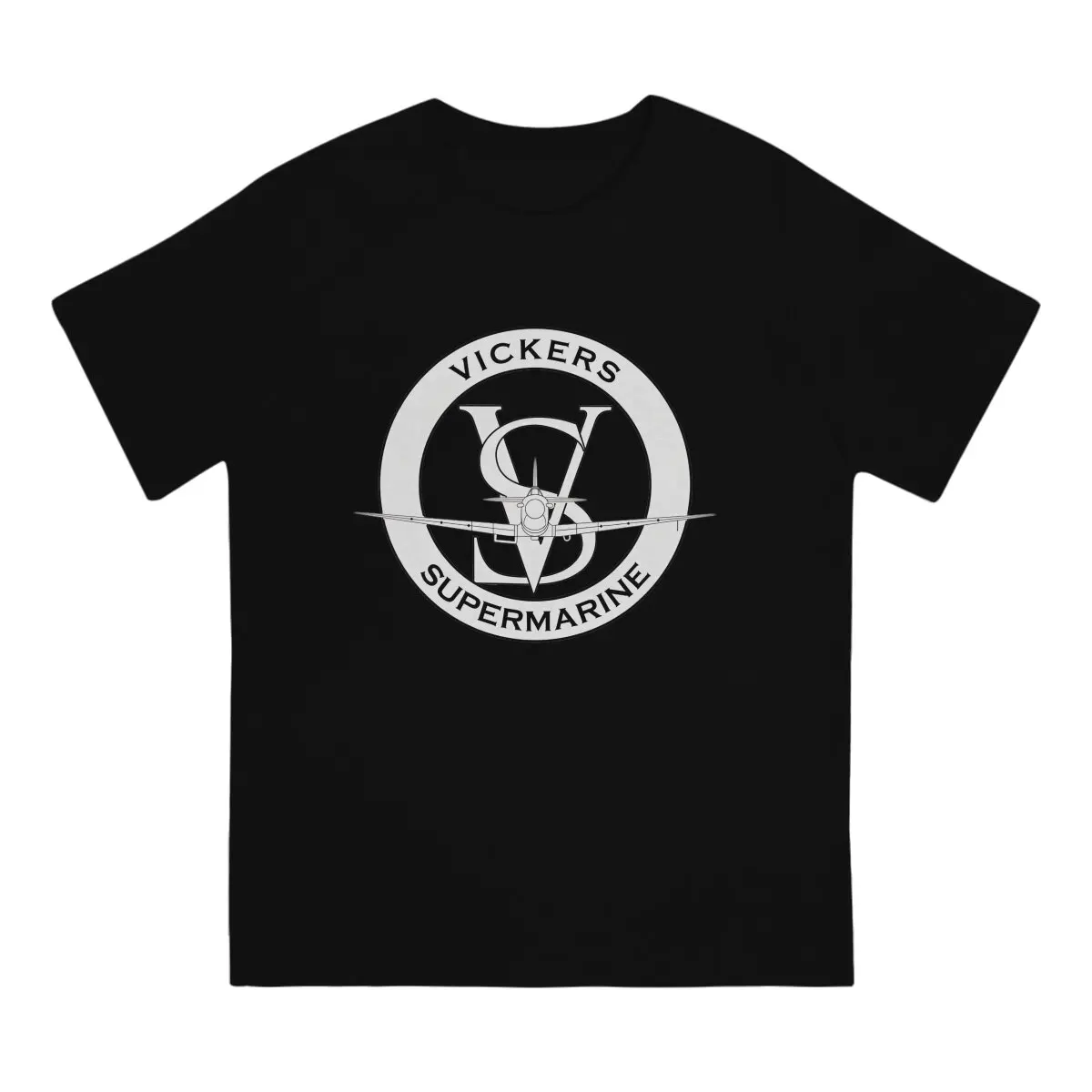 Vickers T-Shirt Men Supermarine Spitfire Funny Pure Cotton Tees Crew Neck Short Sleeve T Shirt New Arrival Clothes