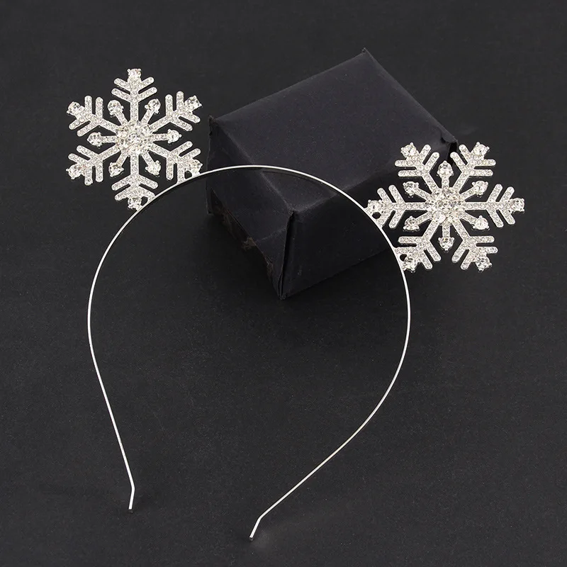 

NEW Winter Rhinestone Snowflake Alloy Headband Christmas Party Hair Band Makeup Headband for Women Girls INS Hair Accessories
