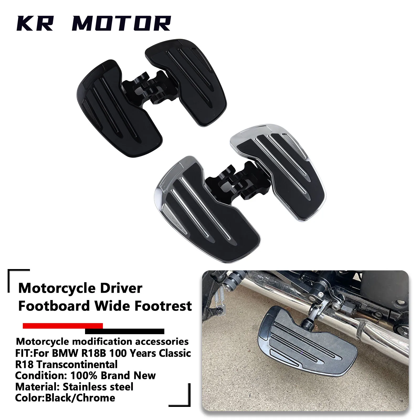 

Fit For BMW R 18 B R18B 100 Years Classic R18 Transcontinental Driver Footboard Rider Floorboard Front Footpeg Wide Footrest