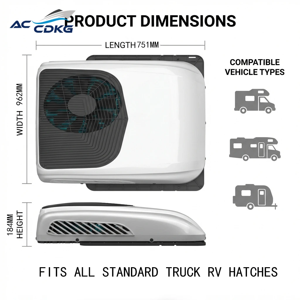 New Cold King YCT-8300 12V DC Rooftop Air Conditioner for Truck-Universal Fitment 2800W Cooling Capacity Retrofit/Upgrade