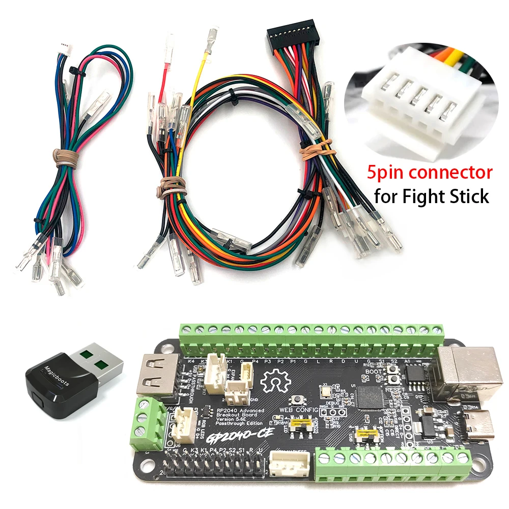 GP2040 RP2040 Advanced Breakout Board USB Passthrough Fighting