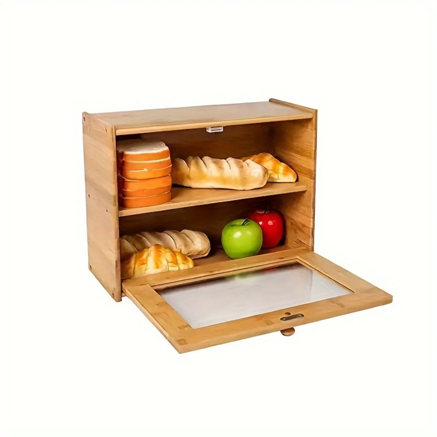 1pc Large Capacity Bread Box - Leak-Proof Double Layered Seal for Freshness, Spacious Interior for Bread, Toast, Fruits, Veggies